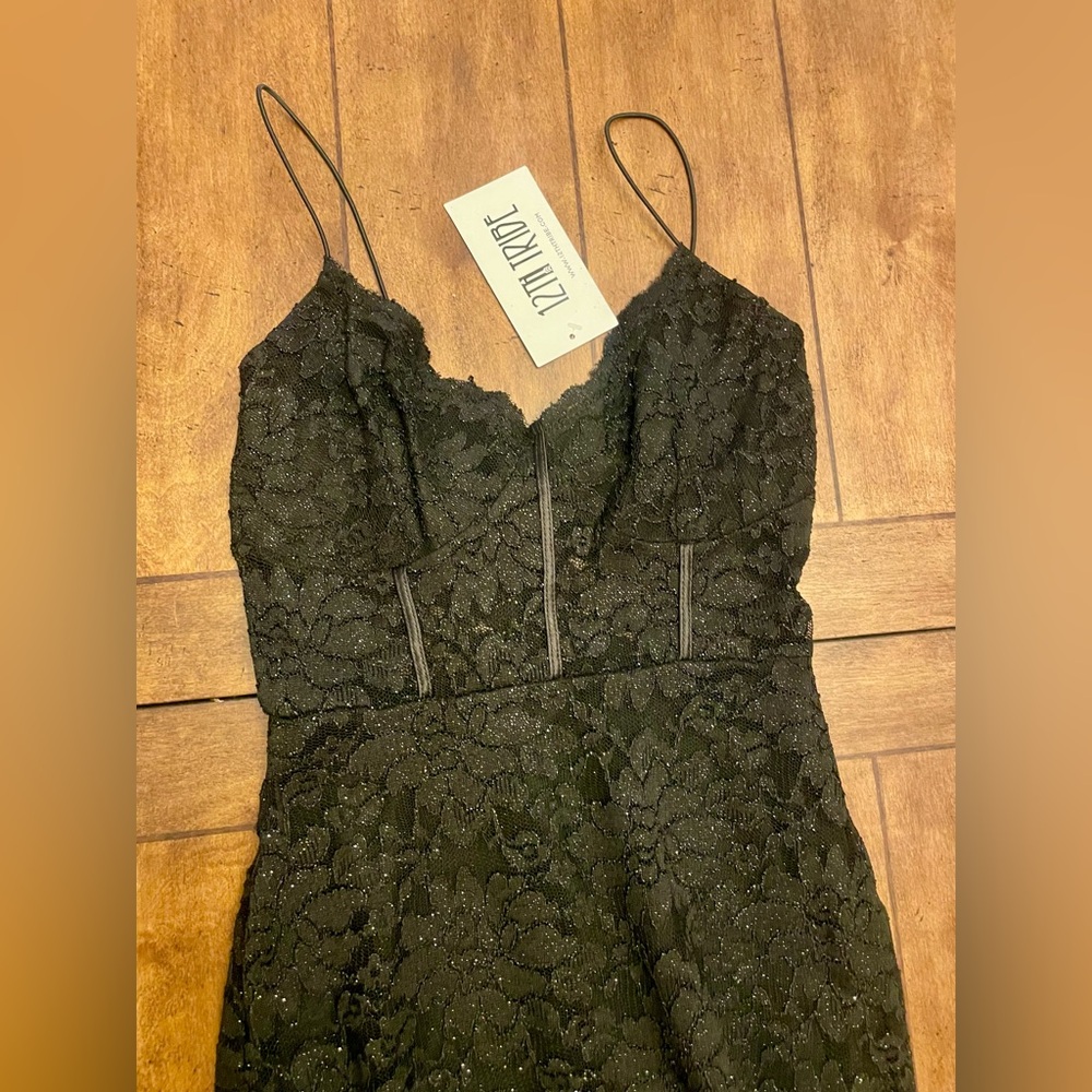 12th Tribe Black Lace Bodice Maxi Gown - Picture 2 of 6